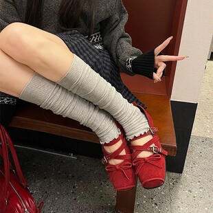 平底真皮软底法式 羊皮版 红色芭蕾舞单鞋 女浅口新款 复古玛丽珍鞋