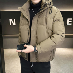 羽绒服男冬季2025新款加厚连帽高级感极寒大码高充绒量短款外套