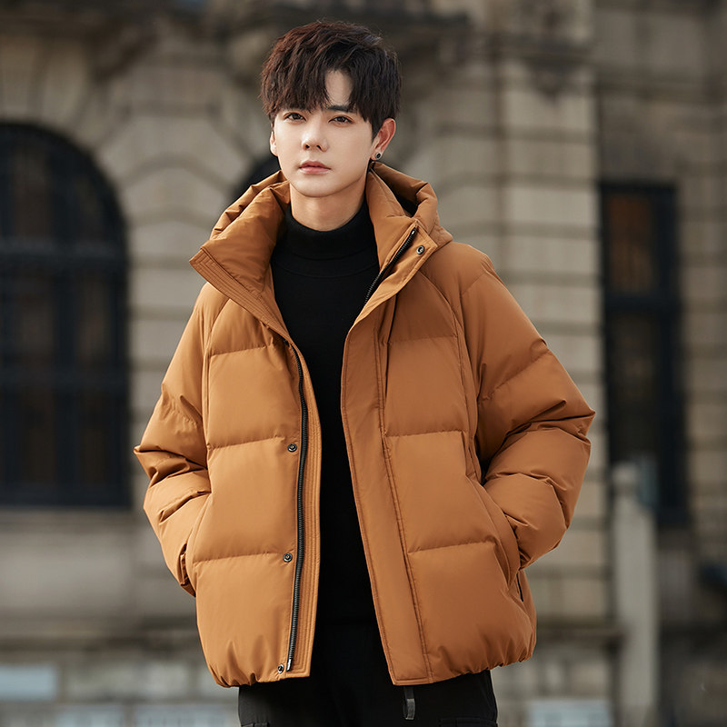 冲锋衣式羽绒服男款冬季加厚2025新款潮青少年工装连帽派克短外套