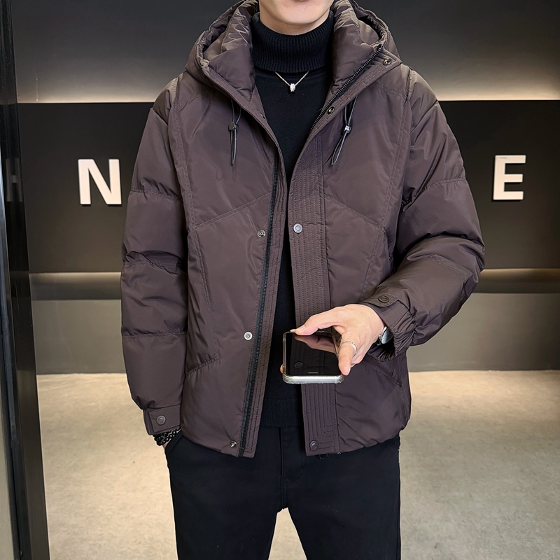 加厚连帽羽绒服男2025冬装新款时尚潮流帅气青年百搭抗寒保暖外套