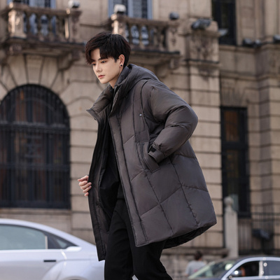 2025新款大衣冬装韩版宽松中长款羽绒服男连帽高级感保暖加厚外套