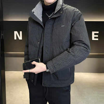 男士2025年冬季新款轻薄保暖轻薄羽绒服时尚百搭潮流宽松立领短款
