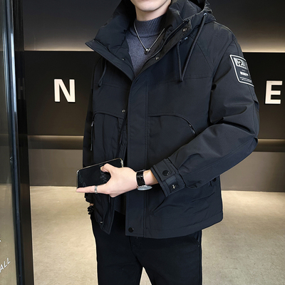 冲锋男士羽绒服冬季2025新款连帽加厚工装衣服男款防寒服冬装外套