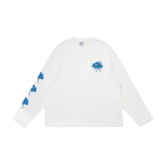 TBRE保暖华夫格无螺口云朵印花长袖