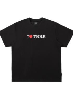 「我爱TBRE」TBRE爱心T恤白色印花圆领短袖TBRE五周年