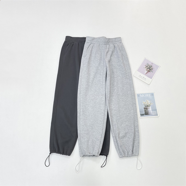 E3斜纹面料！2025秋冬新款宽松休闲直筒萝卜裤松紧腰长裤女士两色