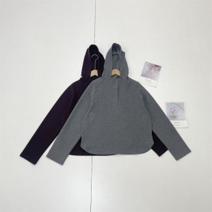 F1挖到宝 女休闲百搭纯色连帽卫衣宽松肌理感上衣 国内单26春新款