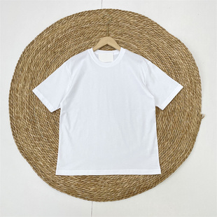 T恤休闲情侣上衣 男女圆领宽松清爽短袖 N2纯棉白T 韩单外单25秋款