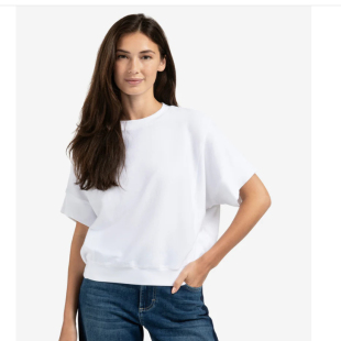 T恤衫 25夏新圆领宽松清爽纯色三分袖 吸汗透气 外单纯元 E3全棉柔软