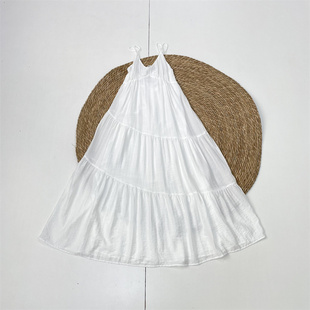 A字法式 H1白月光 西班牙外单26夏新款 仙气吊带裙女无袖 连衣裙 长款