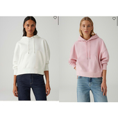 C5出口单 上衣 女纯色款 外单26春新款 连帽柔软套头卫衣宽松蝙蝠袖