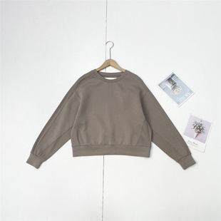 圆领罗纹拼接卫衣蝙蝠袖 女柔软长袖 25秋冬新款 F2舒适高货外单纯元