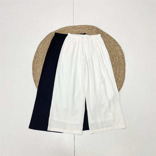 D4/55%亚麻面料~国内单26春夏新款女吸湿透气休闲裤腿裤大码长裤