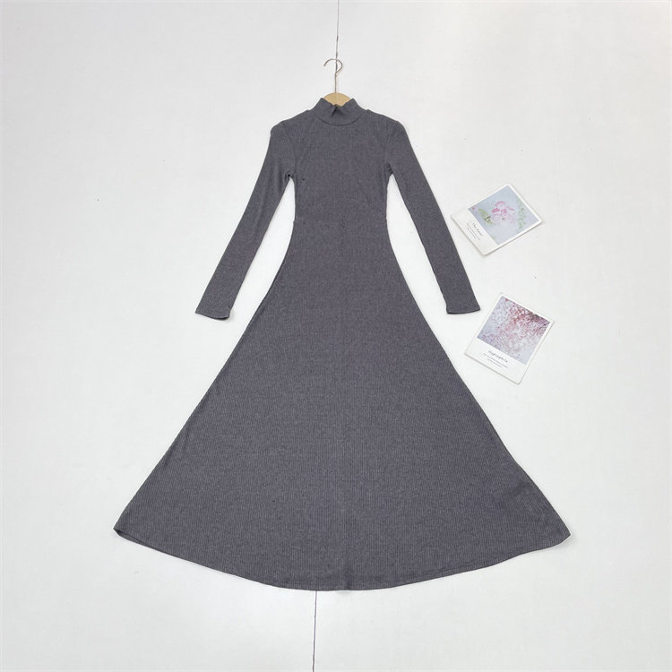 D5法式高级灰打底连衣裙！外单纯元25冬新款女立领针织毛衣裙长裙,女装/女士精品,连衣裙,淘宝优惠券,粉丝福利购,淘宝优惠卷