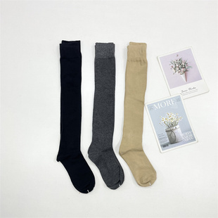 D1两双装 女防滑袜子弹性好吸汗透气 日单少量高筒过膝袜外单单双装