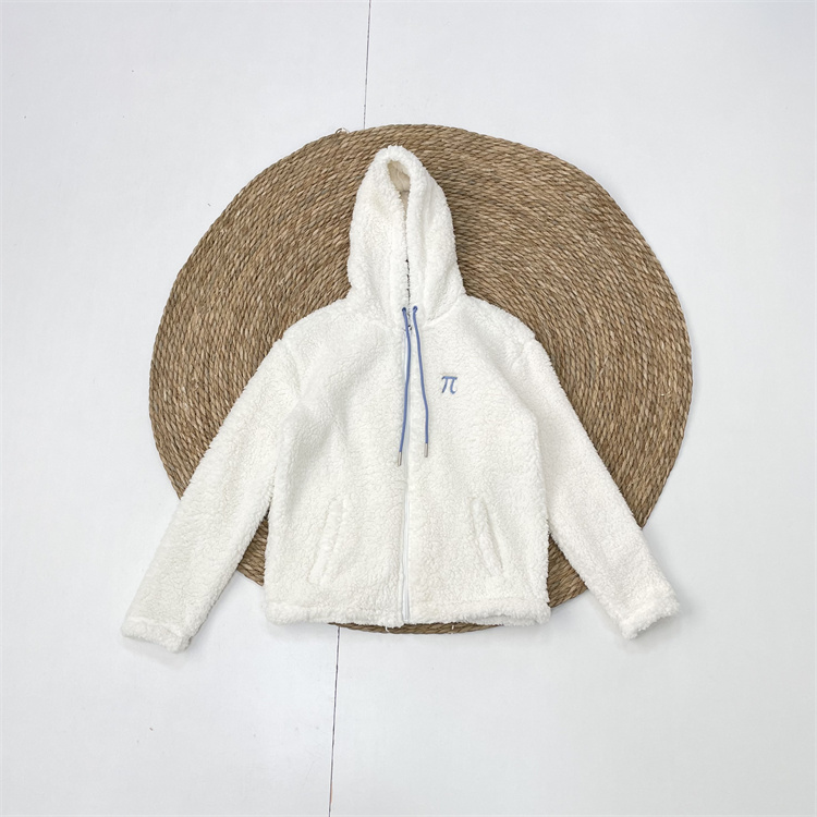 C6外单纯元25秋冬新款女百搭羊羔毛连帽拉链长袖卫衣开衫柔软舒适