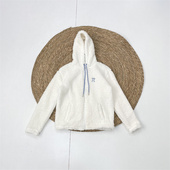 C6外单纯元 柔软舒适 卫衣开衫 25秋冬新款 女百搭羊羔毛连帽拉链长袖