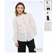 法国外单25秋女花边蕾丝立领衬衫 长袖 提花镂空经典 J6重工款 甜美款