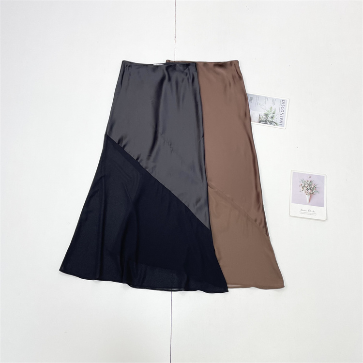 M1不规则拼接北欧单26春新款女士半身裙鱼尾裙复古质感温柔中长裙