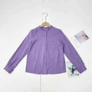 F5重工款~国内知名25秋新款长袖花边领满身提花开衫法式优雅衬衫