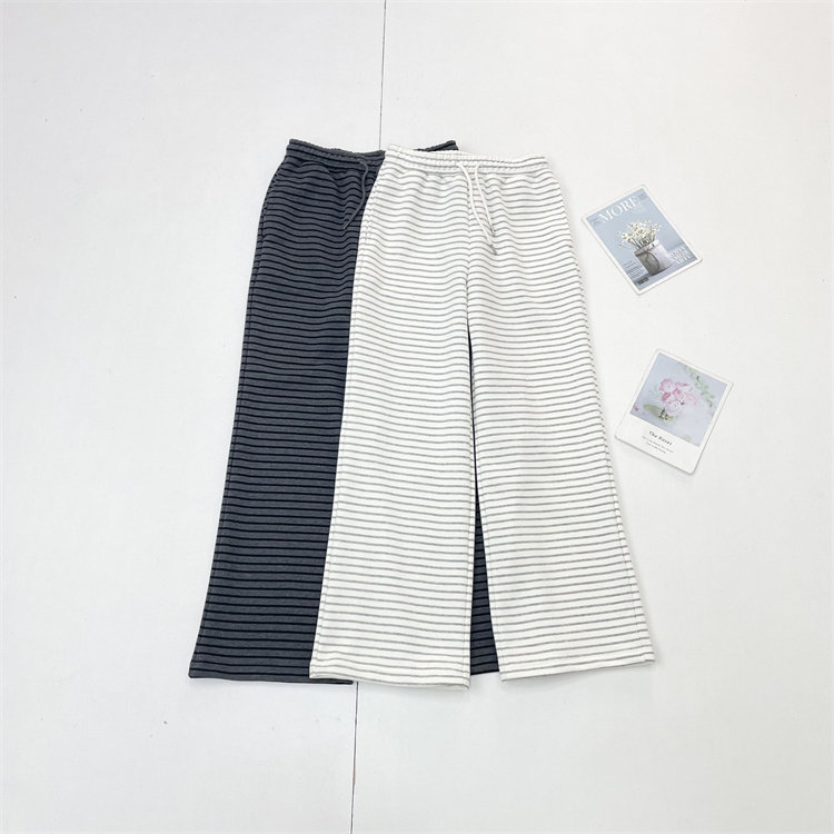G1韩单大牌外单26春新款女舒适直筒裤阔腿裤显瘦长裤百搭经典条纹,女装/女士精品,休闲裤,淘宝优惠券,粉丝福利购,淘宝优惠卷
