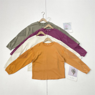 毛圈卫衣休闲款 圆领钩花长袖 高品质 25秋新款 N3纯棉水洗外单纯元