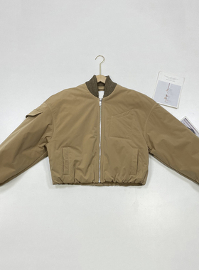 D2去丹麦~休闲有型24秋冬基础立领长袖黑色拉链立领廓形外套夹克