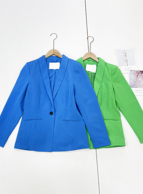 P显白色系~外单25秋新款女长袖外套上衣西服版型正通勤款时尚西装