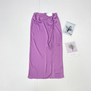 女士半身裙复古缎面质感缠绕温柔风 外单纯元 E2特惠原55 海岛丝