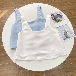 无袖 E3外单纯元 吊带衫 女丝滑柔顺宽松T恤衫 清爽色系背心 26夏新款