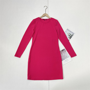 外单优雅款 气质连衣裙 24年秋款 直筒微修身 女士圆领长袖 E6基础款