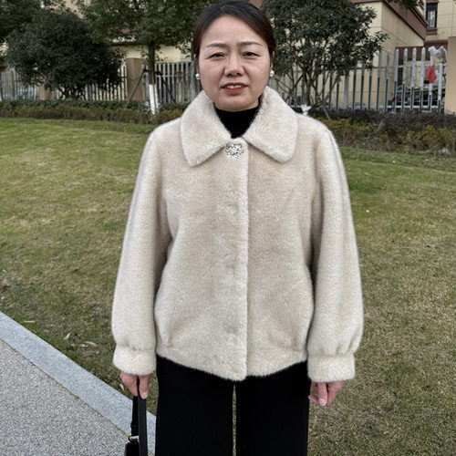 妈妈秋冬装皮草外套新款水貂绒