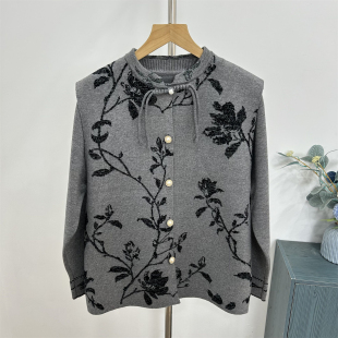 妈妈春装针织两件套上衣洋气2025新款中老年女装毛衣外套高贵套装