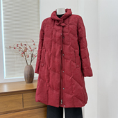 中老年人女秋冬奶奶白鸭绒中长款 中年妈妈冬装 羽绒服外套2026新款