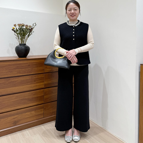 中年妈妈装秋装马甲套装