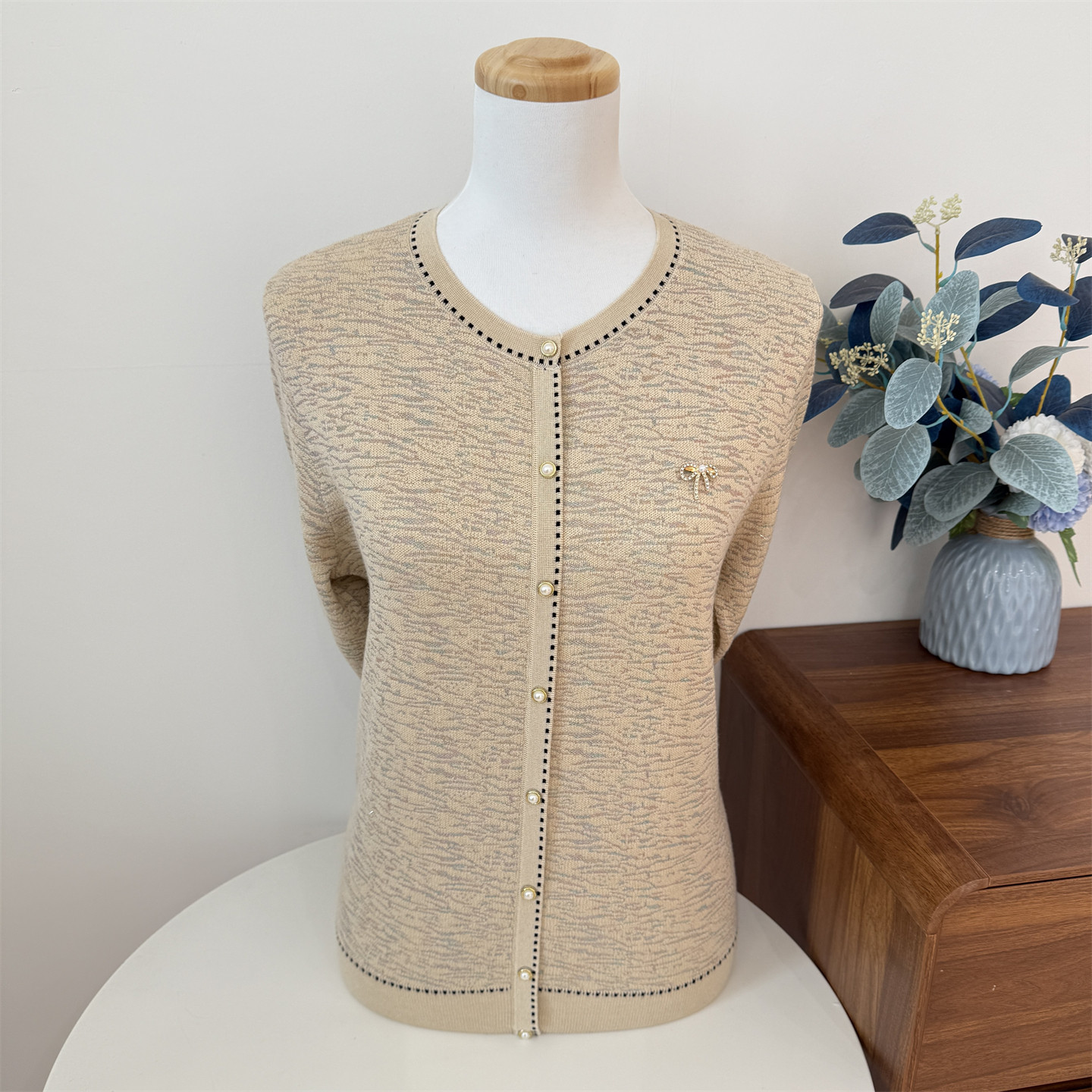 中年妈妈春装针织衫时尚毛衣上衣2026新款中老年女装春秋打底小衫