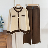 套装 妈妈春装 开衫 外套中老年女春秋毛衣时尚 针织衫 两件套2026新款