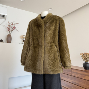 中年妈妈秋冬装仿皮草外套女中老年人女装保暖减龄时尚上衣服