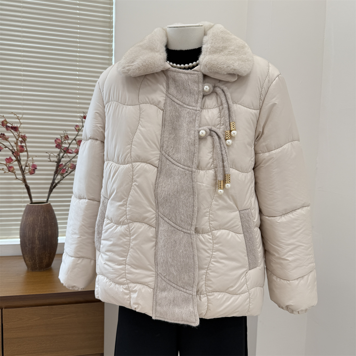 中老年女冬季翻领棉袄外套