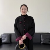 中老年女秋装 妈妈秋冬2026新款 呢子针织开衫 毛呢外套50岁气质上衣