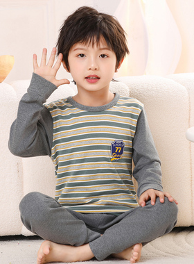 纯棉儿童秋衣秋裤套装春秋款中小童全棉毛衫内衣男童女童睡衣秋冬