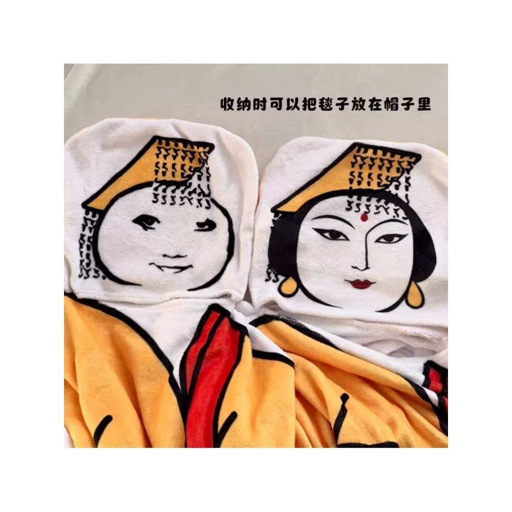 见到朕为何不跪双层毛毯子搞怪龙玉涛表情包空调毯午睡法兰绒睡袍