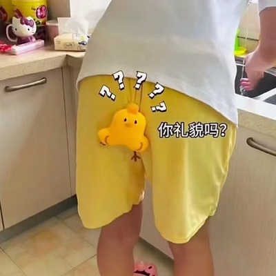 可爱大象短裤蓝色粉色夏季新款