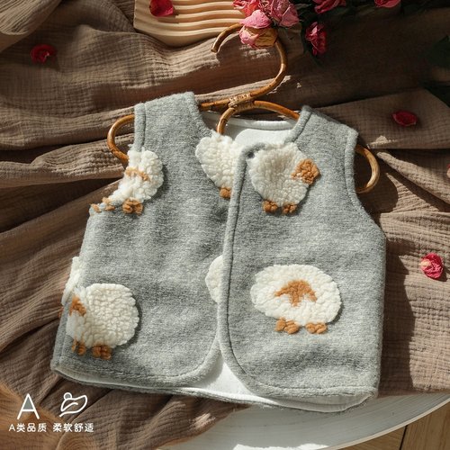 三折品牌清仓撤柜婴幼儿秋冬季新生儿马甲加绒背心双面穿宝宝纯棉