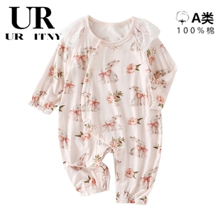 无骨长袖 三折品牌特价 哈衣版 清仓夏季 连体衣爬服外出公主哈衣 童装