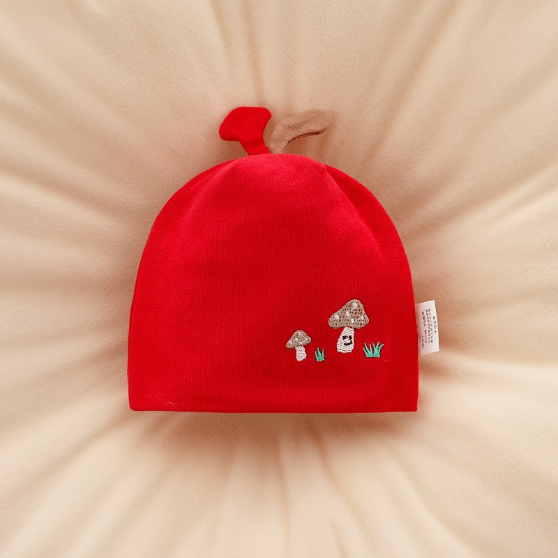 三折品牌清仓连体衣秋冬季宝宝初生儿红色胎帽新生儿护囟门帽幼儿