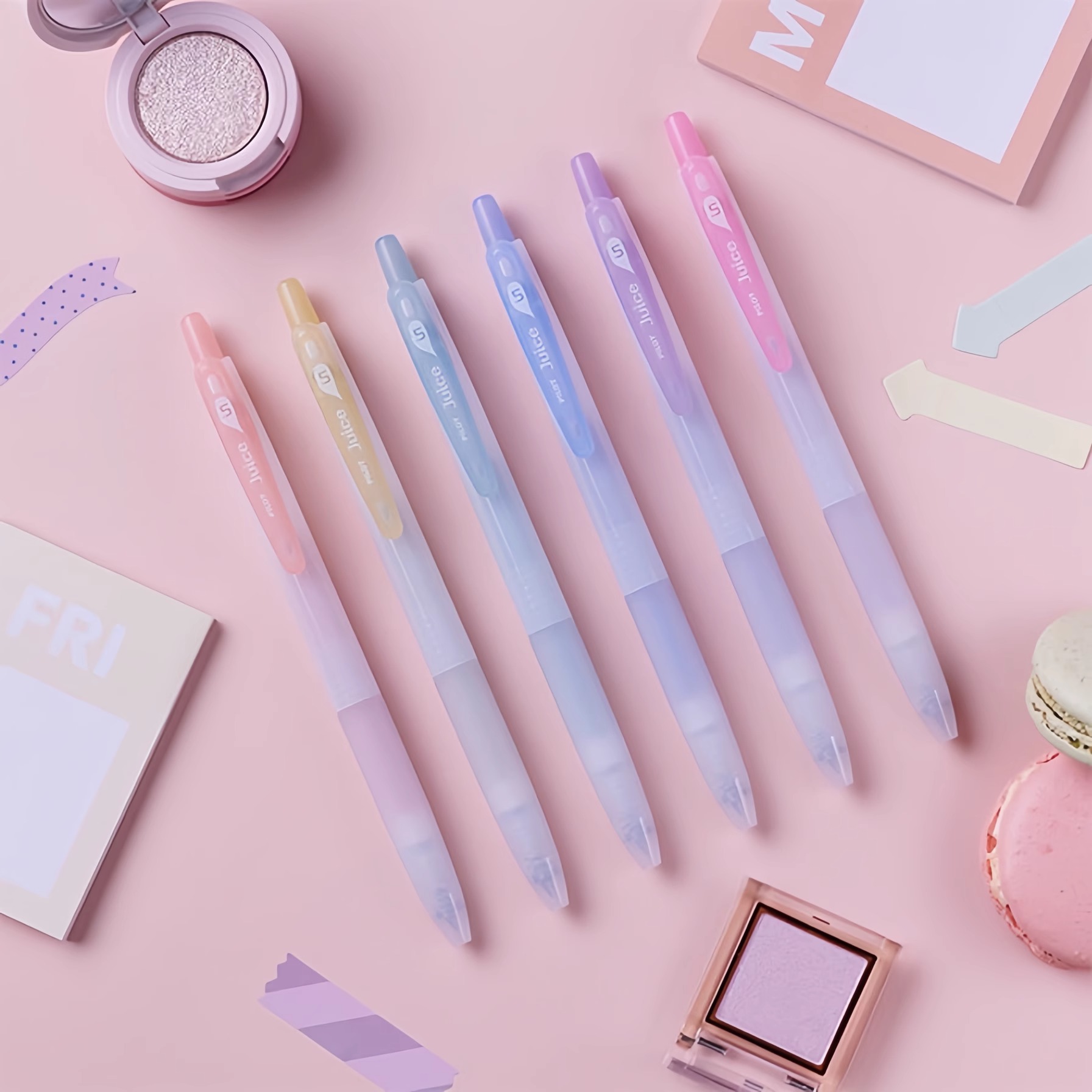 日本百乐PILOT果汁笔淡雅色经典色系限定款按动中性笔ins彩色水笔