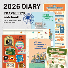 日本 TN旅行者护照标准手帐内芯本TRC2026年月计划配件垫板文件夹