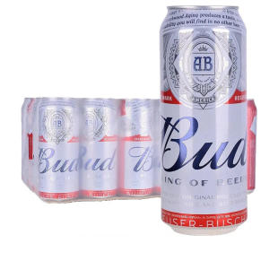 进口百威啤酒500ml 24罐Budweiser拉格黄啤酒整箱清仓