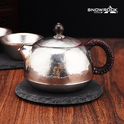SNOWROCK纯钛冰花西施壶钛壶锤纹茶壶单壶家用泡茶器